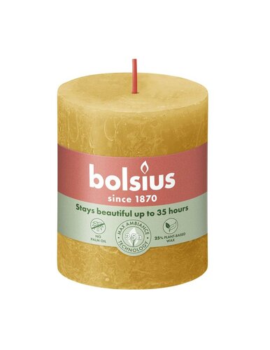 Bolsius kaars rustiek 7x8 cm honeycomb yellow