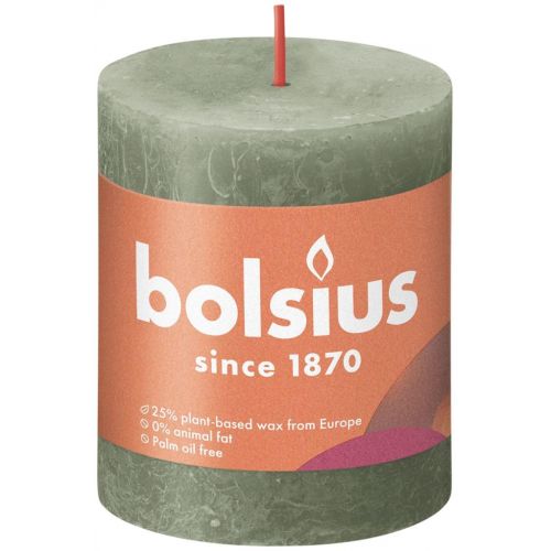 Bolsius kaars rustiek 8x7 cm fresh olijf