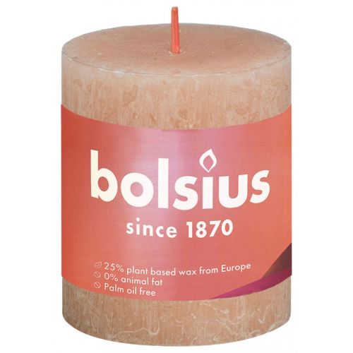 Bolsius kaars rustiek 8x7 cm misty pink