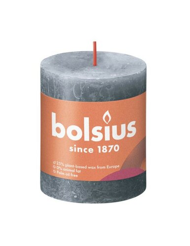 Bolsius kaars rustiek 8x7 cm slate blue