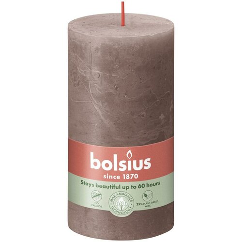 Bolsius kaars rustiek shine 7x13 cm taupe