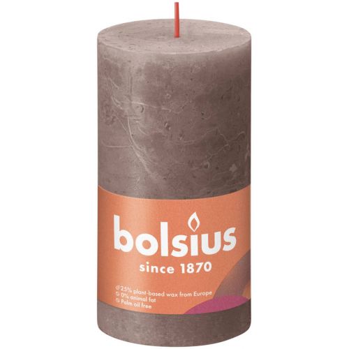 Bolsius kaars rustiek shine 7x13 cm taupe