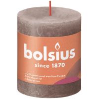 Bolsius kaars rustiek shine 8x7 cm taupe