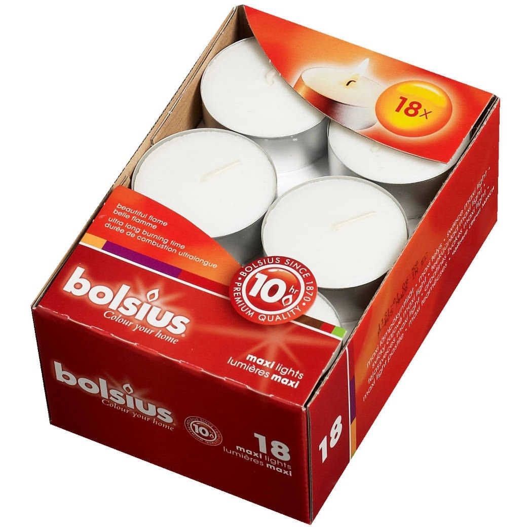 Bolsius Theelicht Maxi 10 Uur 18stuks