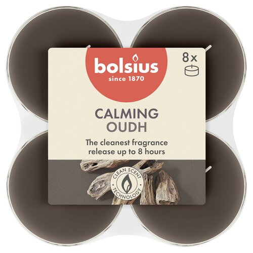Bolsius maxilicht true scents oud wood 8 stuks