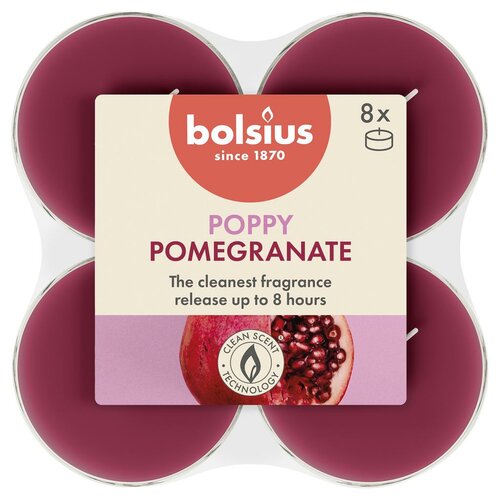Bolsius maxilicht true scents pomegranate 8 stuks