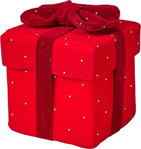 Cadeaudoos 10 cm rood met donker rode strik