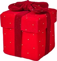 Cadeaudoos 10 cm rood met donker rode strik