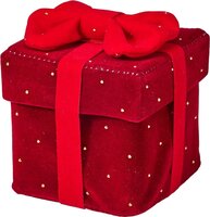 Cadeaudoos 10 cm donker rood met licht rode strik