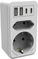 Calex verdeelstekker 2 EU / 2 USB-C / 2 USB-A