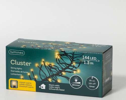 Clusterverlichting led 144 lampjes klassiek warm - afbeelding 2