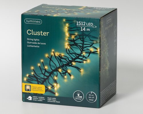 Clusterverlichting led 1512 lampjes klassiek warm - afbeelding 2