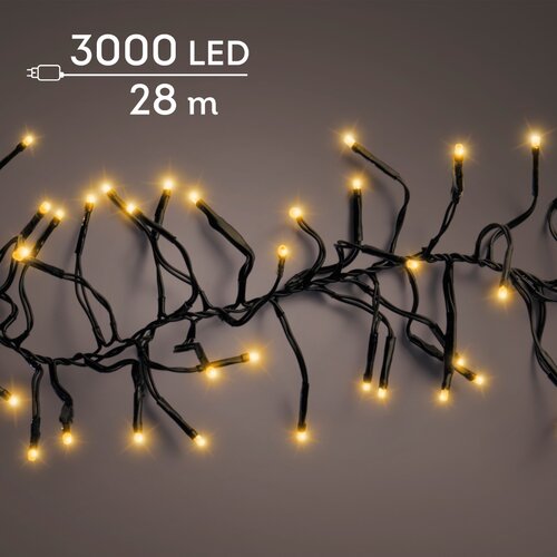 Clusterverlichting led 3000 lampjes klassiek warm - afbeelding 1