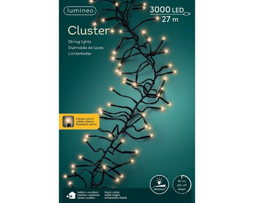 Clusterverlichting led 3000 lampjes klassiek warm - afbeelding 2