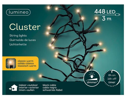 Clusterverlichting led 448 lampjes klassiek warm - afbeelding 2
