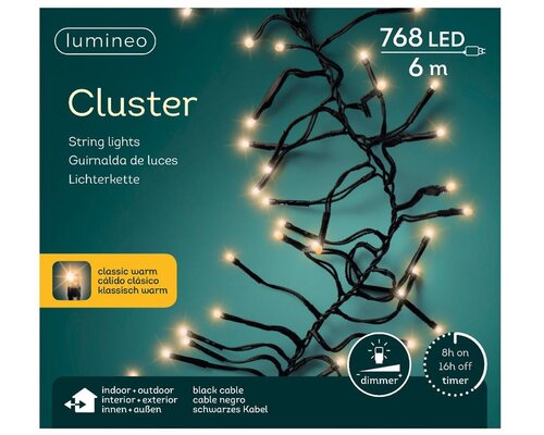 Clusterverlichting led 768 lampjes klassiek warm - afbeelding 2