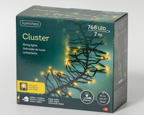 Clusterverlichting led 768 lampjes soft gold - afbeelding 2
