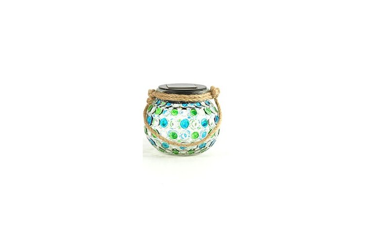 Countryfield Lamp solar solee glas 10,5 cm groen / blauw