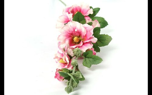 Countryfield zijden Althaea rosea Kathi 87 cm roze - afbeelding 2