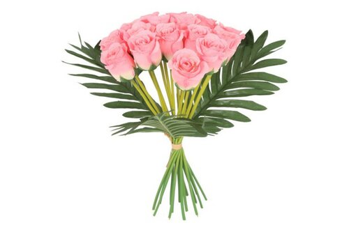 Countryfield zijden boeket Rose 35 cm roze