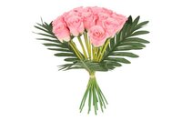 Countryfield zijden boeket Rose 35 cm roze