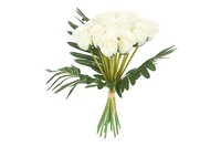 Countryfield zijden boeket Rose 35 cm wit