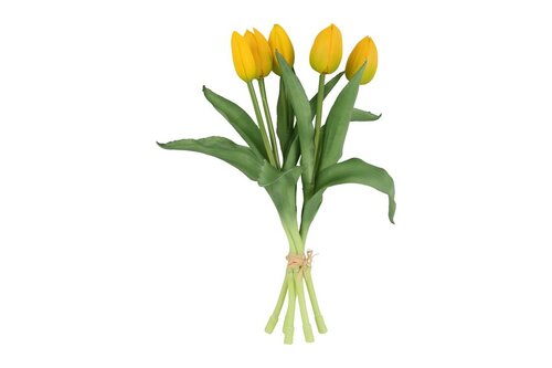 Countryfield zijden boeket tulpen S 30 cm geel