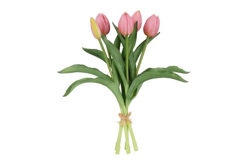 Countryfield zijden boeket tulpen S 30 cm roze