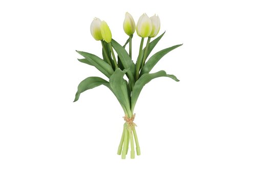 Countryfield zijden boeket tulpen S 30 cm wit