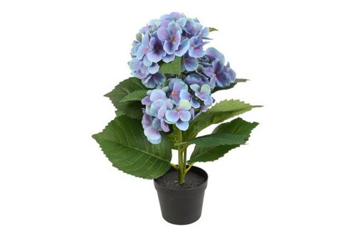 Countryfield zijden Hydrangea macrophylla plant 37 cm blauw