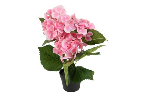 Countryfield zijden Hydrangea macrophylla plant 37 cm roze
