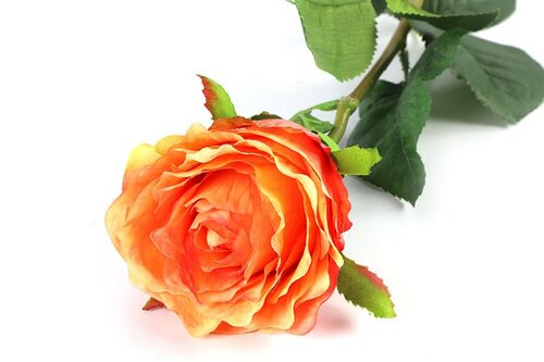 Countryfield zijden roos oranje - afbeelding 2