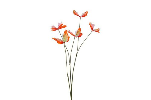 Countryfield zijden tak vlinder iriserend 76 cm oranje