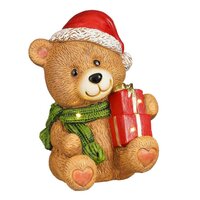 Luca deco beer met led 32,5 cm bruin