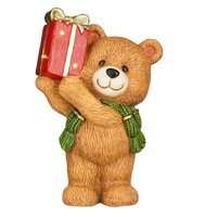 Luca deco beer met led 39 cm bruin