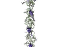 Decoris bloemenguirlande 150 cm donker paars