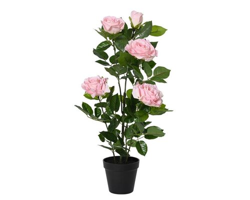 Decoris kunstplant roos D 30 cm roze