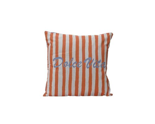 Decoris Kussen dolce vita 43 x 43 cm oranje/wit