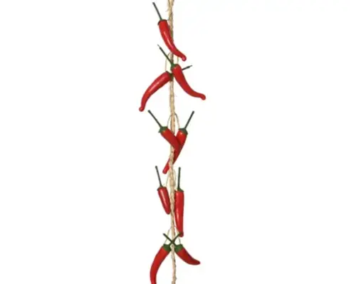 Decoris peperguirlande 140 cm rood