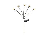 Decoris Solar tuinsteker bee 60 cm geel/warm-wit