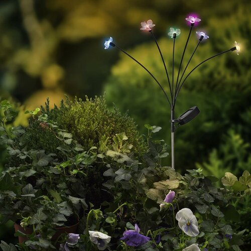 Decoris Solar tuinsteker flower 70 cm multicolor - afbeelding 2