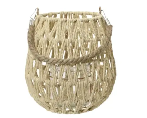 Decoris Windlicht papiertouw 21 cm naturel