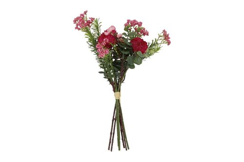 Decostar kunstboeket Dahlia Pompon 33 cm fuchsia