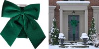 Deurstrik 40 cm fluweel groen