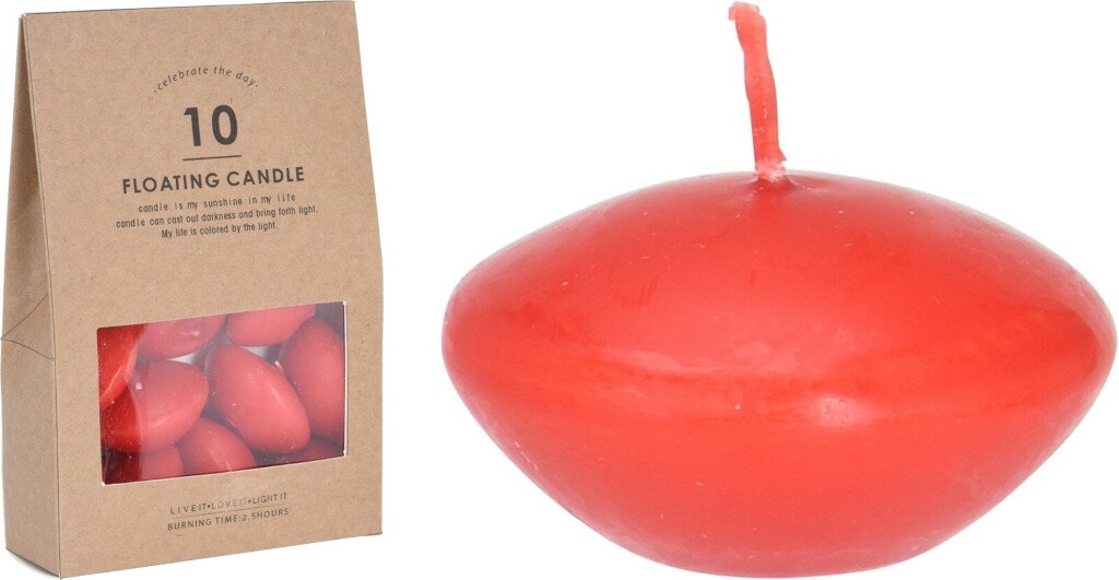 Drijfkaarsen rood 2 cm