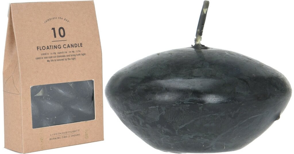 Drijfkaarsen zwart 2 cm
