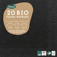Duni servetten zwart 33x33 cm
