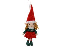 Elf hanger meisje 24 cm groen/rood