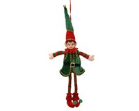 Kersthanger elf 39 cm groen/rood