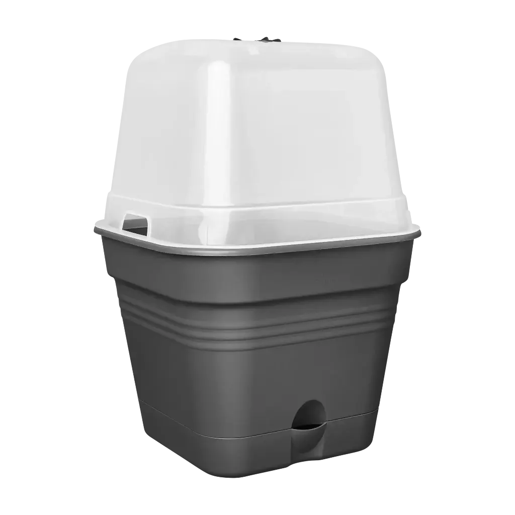 Elho green basics growpot square all-in-1 living black 25